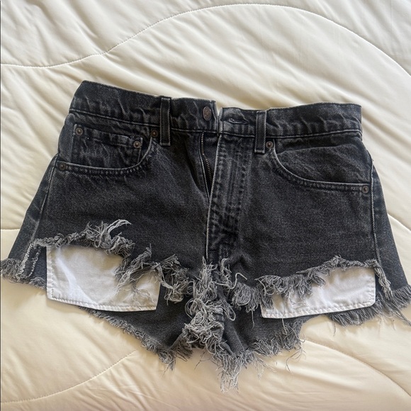 Levi's Pants - Levi's Black Frayed Jean Shorts